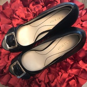NINE WEST BLACK PEEP TOE